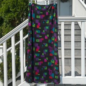 Vintage Carole Little Metallic Jewel-tone Maxi Overlay Skirt Size 8 Wear 2 Ways